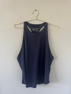 ZYIA Navy High Neck Racerback Tank